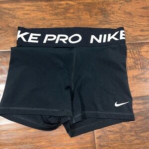 Nike Black Pro Shorts with White Logo